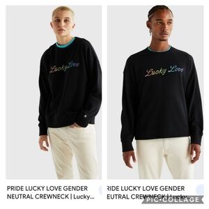 Pride Lucky Love Gender Neutral Crewneck Black Size